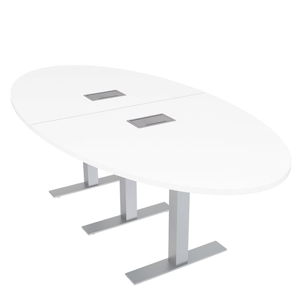 45 in W, 96 in L, 29 in H, Engineered Wood Top, White